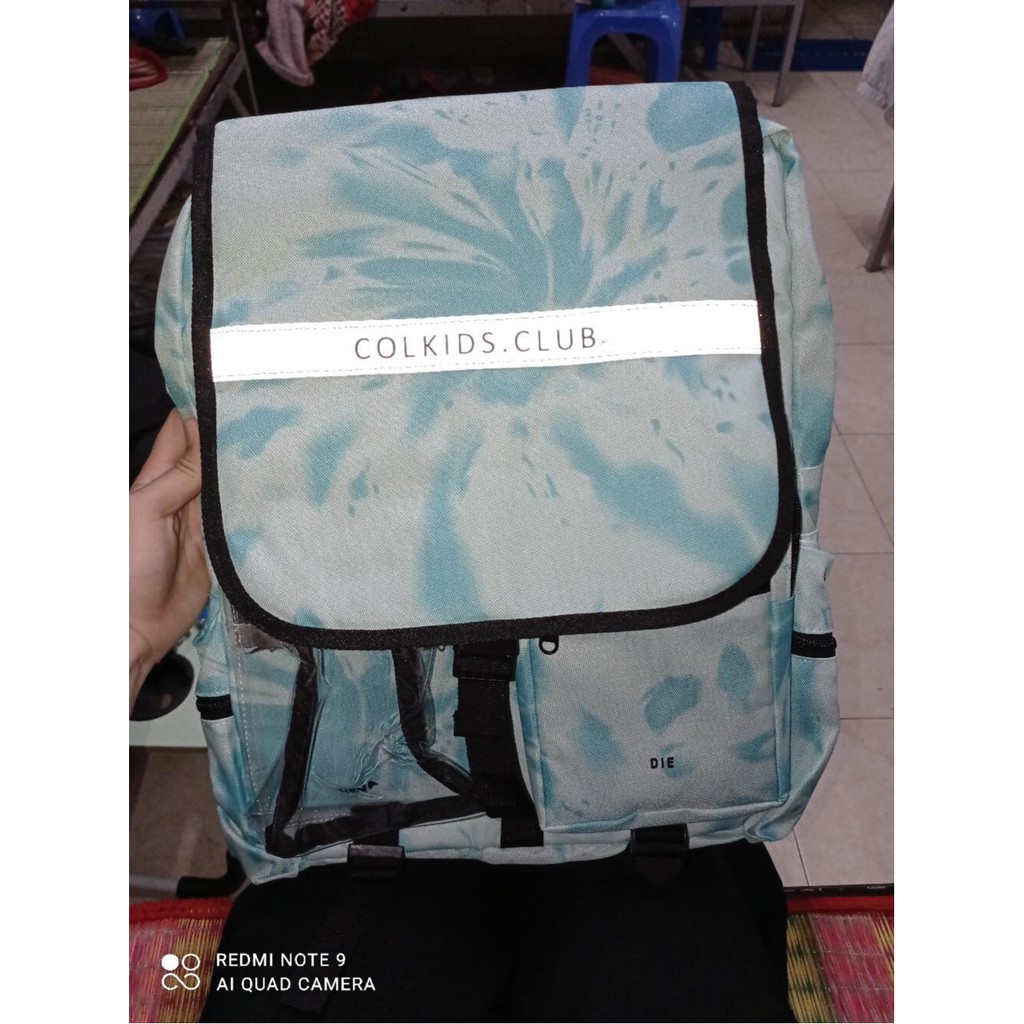 Balo Nam Nữ Đi Học Colkids SS3 Xanh Loang - Thời Trang Siêu Hot (Tặng kèm Sticker + giấy thơm)