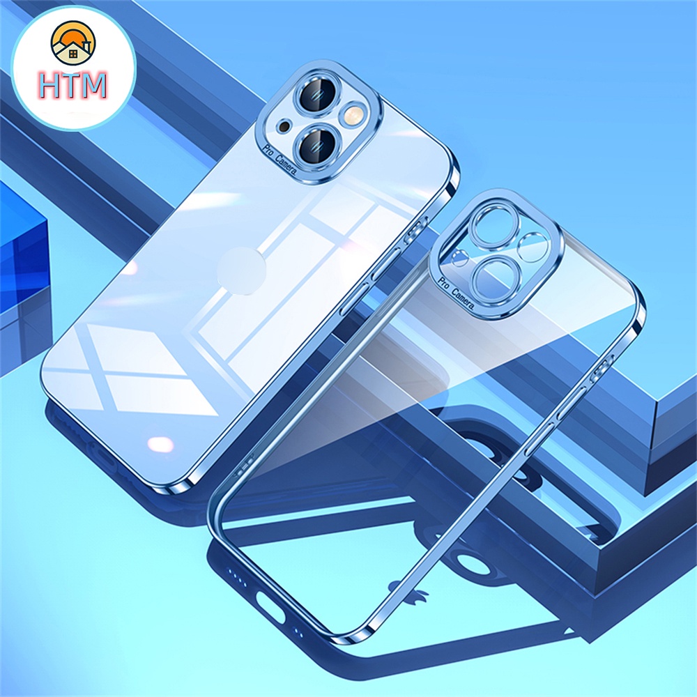 Ốp Điện Thoại Trong Suốt Mạ Điện Chống Rơi Cho iPhone 14 13 12 11 Pro Max Promax XS Max