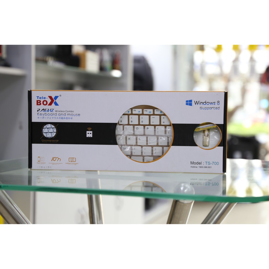 Combo phím chuột không dây mini Telebox TS700 phạm vi 10m