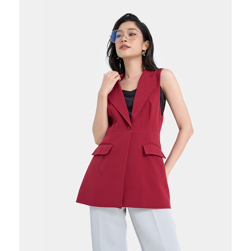 Áo Khoác Vest Thời Trang Nữ HNOSS Form Ôm Không Tay HNKHC004
