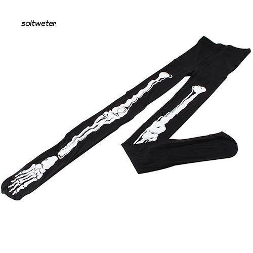 Quần tất nữ họa tiết bộ xương quyến rũ