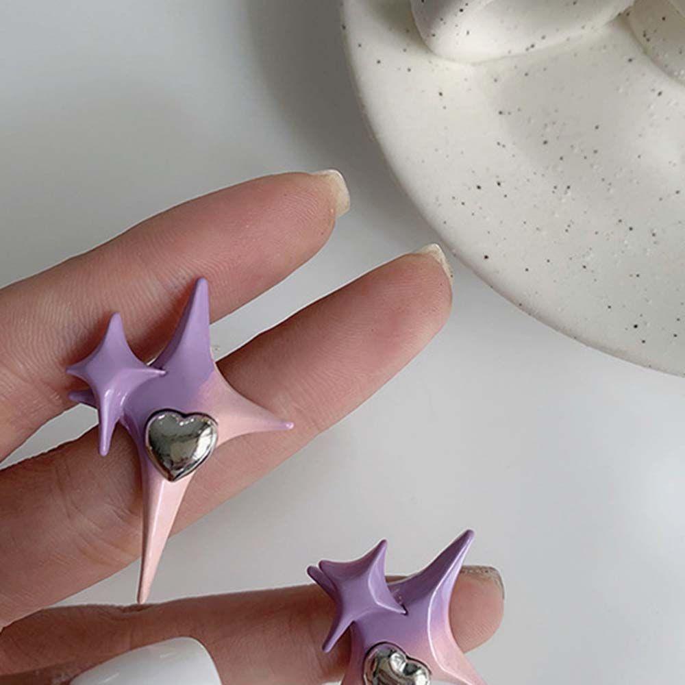 Bông Tai Màu Hồng Tím Gradient Phong Cách Hàn Quốc Thời Trang Cho Nữ