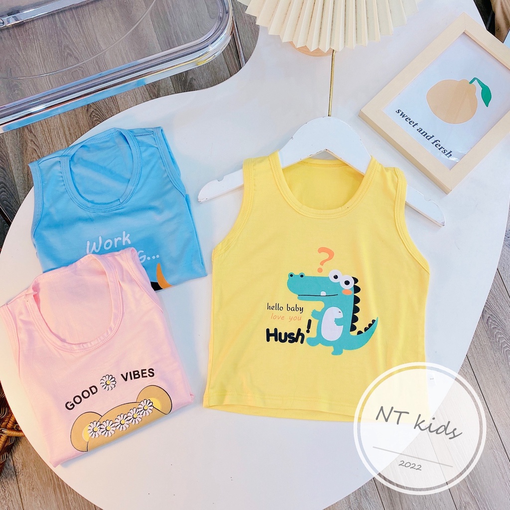 Áo Ba Lỗ Hoạt Hình Chất Thun Lạnh Nhiều Màu Sắc Cho Bé Trai, Bé Gái A002 - Umee Kids