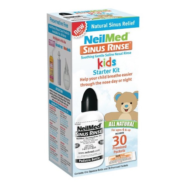 Bộ rửa mũi Neilmed trẻ em (1 bình + 30 gói muối)