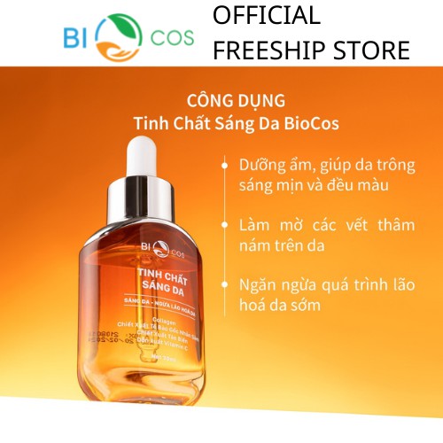 Tinh Chất Sáng Da Collagen Biocos, Ngăn Ngừa Lão Hóa 30ml và 15ml.