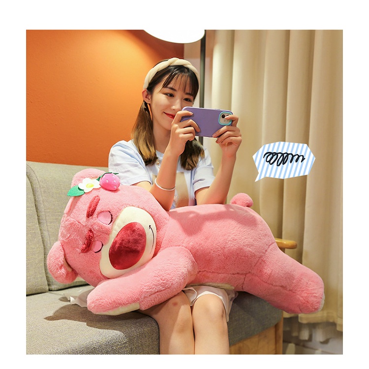 Gấu Nhồi Bông Hình Trái Dâu Tây Cỡ Lớn Siêu Mềm Mại Dễ Thương losto