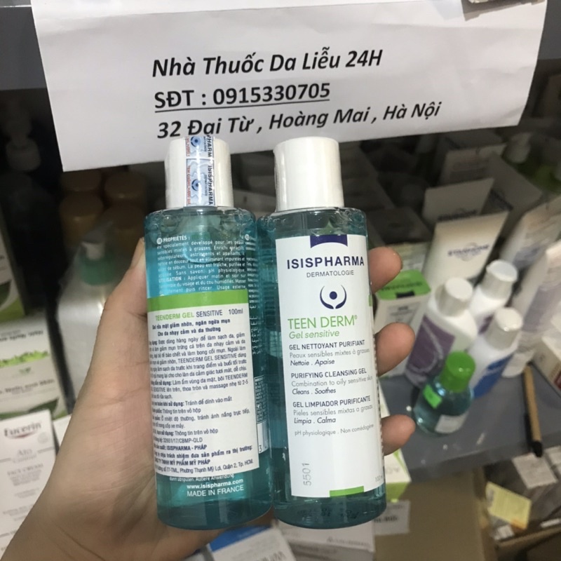 Sữa rửa mặt isis pharma teen derm gel Teenderm 100ml ngừa mụn sạch sâu