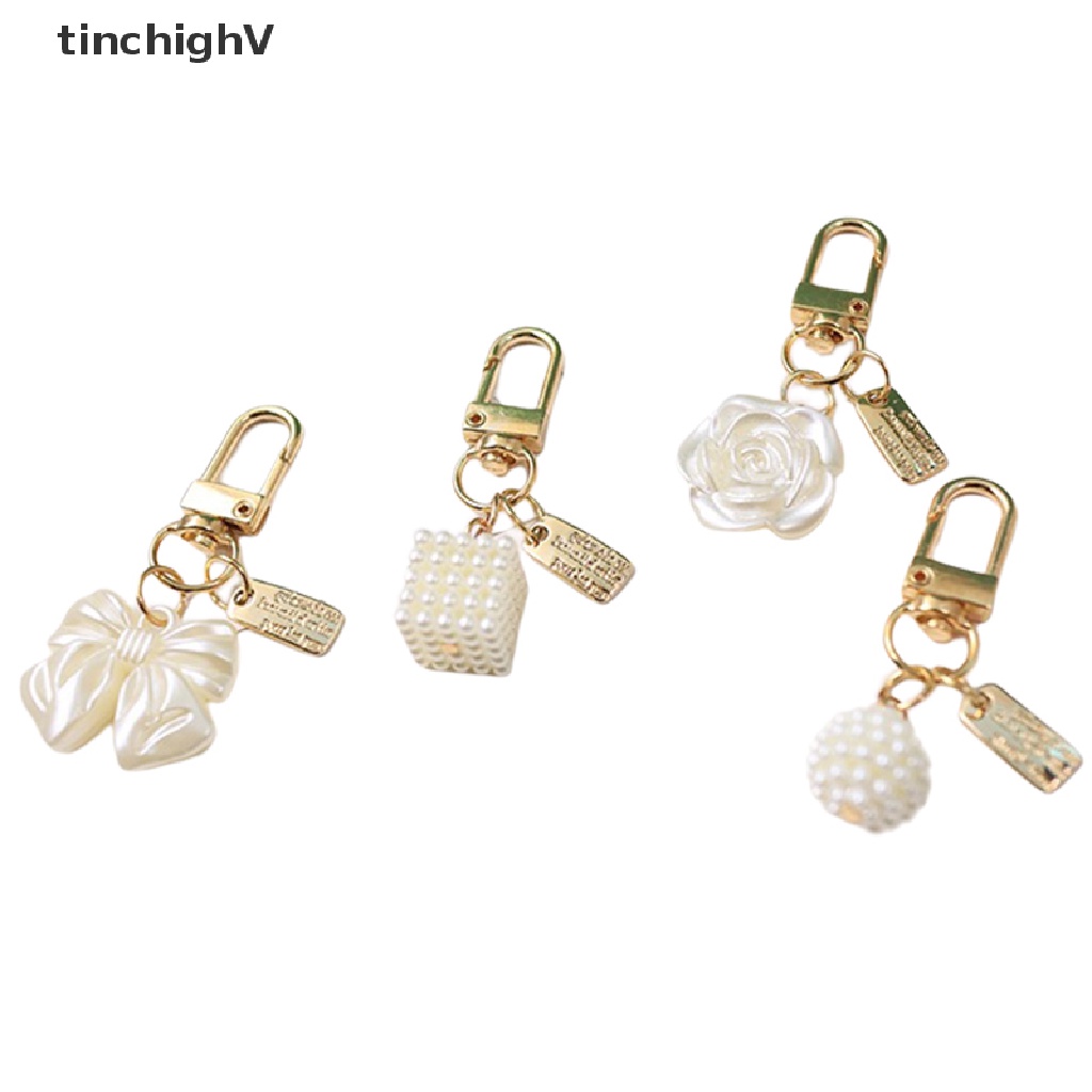 [TinchighV] Móc Khóa Ba Lô / Móc Khóa Hình Vuông Đính Ngọc Trai / Hoa Hình Học [Mới]