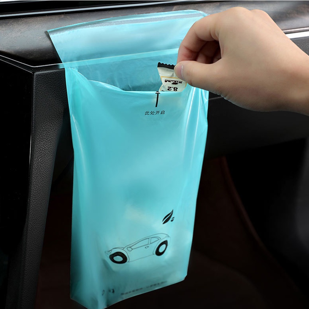 Set 50 Túi Đựng Rác Tự Dính Phân Hủy Được Sáng Tạo Cho Xe Hơi
