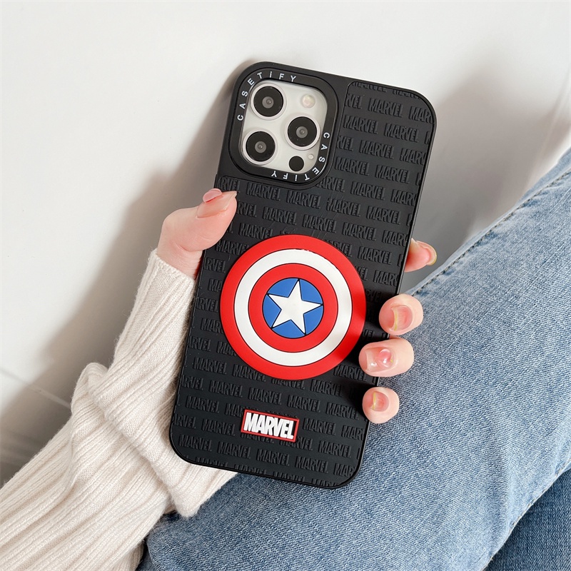 Ốp Điện Thoại TPU Cứng In Hình Logo Marvel Cho iphone 11 12 13 Pro Max 7 8 Plus X XR XS Max