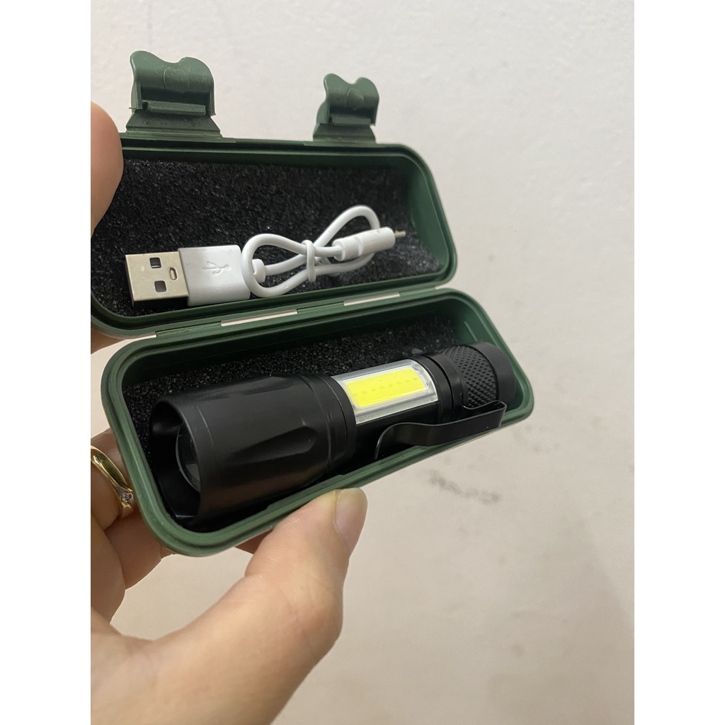 Đèn Pin Led Mini Siêu Sáng Sạc Cổng Usb - Thích Hợp Dã Ngoại - Gắn xe - Đi Đêm - Bảo Vệ - Người Lớn Tuổi - Đọc sách