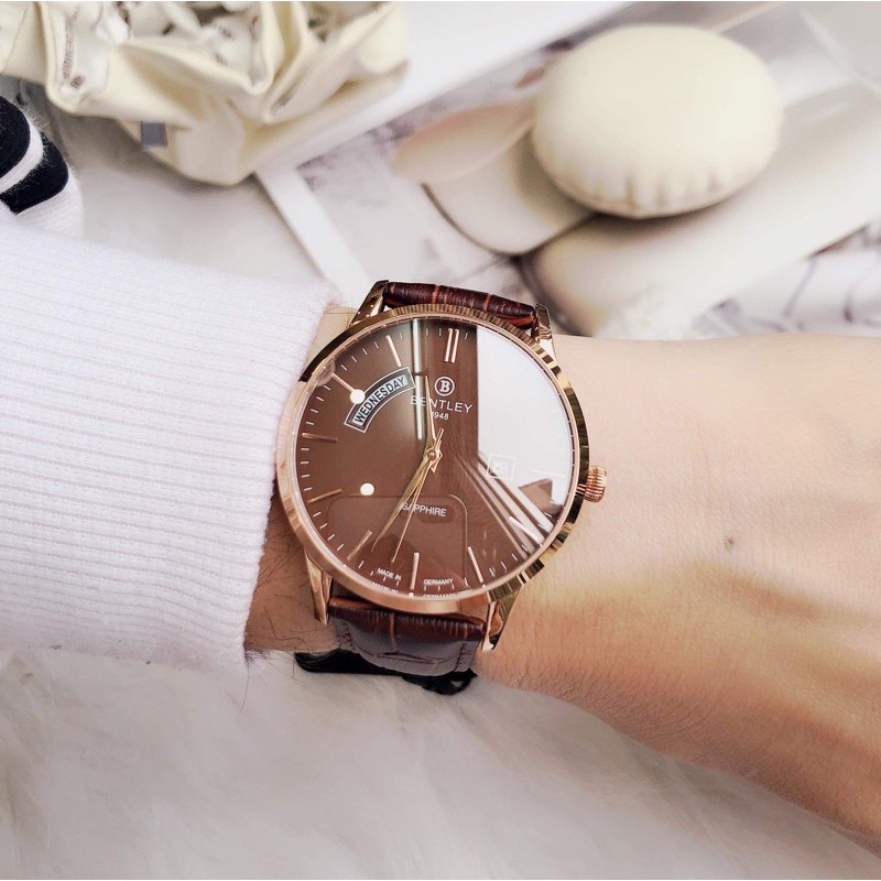 Đồng hồ nam dây da mặt kính chống xước BL1864 BL1864-10 Bentley BL1864-10MRDD