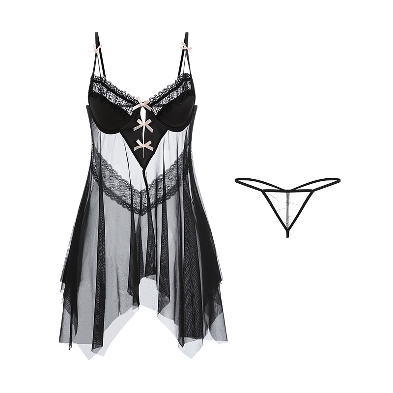 Váy ngủ ren đính nơ cao cấp (kèm chíp) 1333