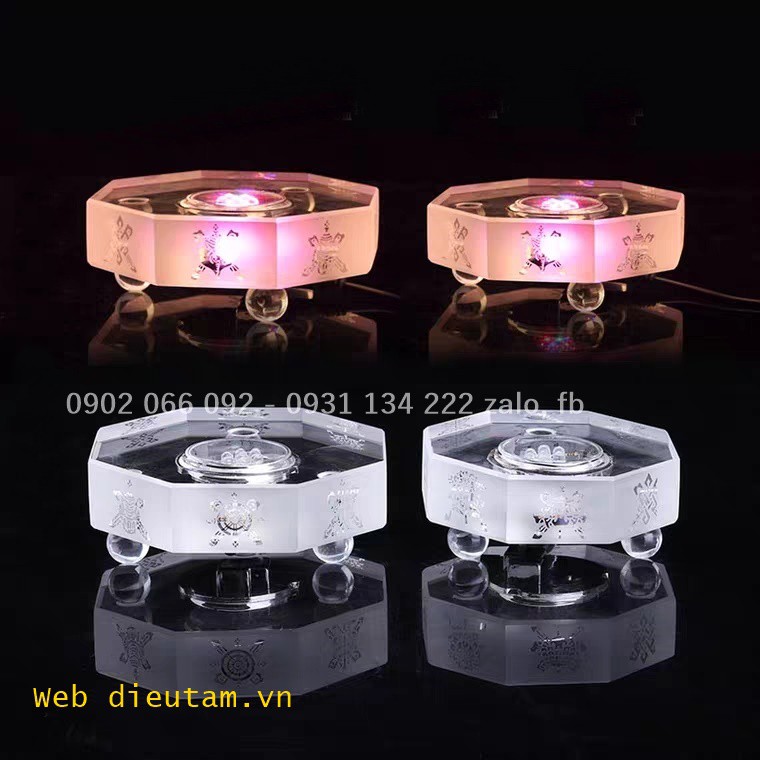 Đế đèn led bát giác co hình bát bảo cát tường