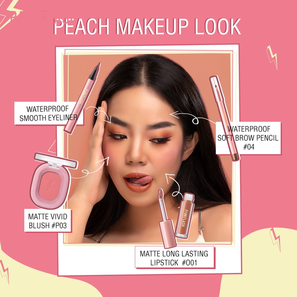 Bút kẻ mắt Pinkflash 24g dạng lỏng nhanh khô màu đen tông lì chống nước lâu