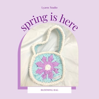 BLOOMING BAG Túi len đan móc handmade kẹp nách Túi đeo vai Túi xách nữ hoa bằng len
