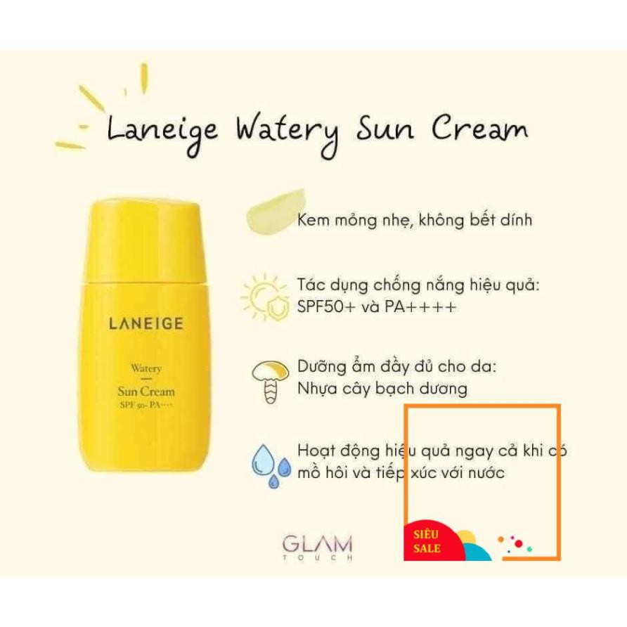 [Hàng trả order, không có dư] Kem Chống Nắng Cấp Ẩm Laneige Watery Sun Cream 50ml