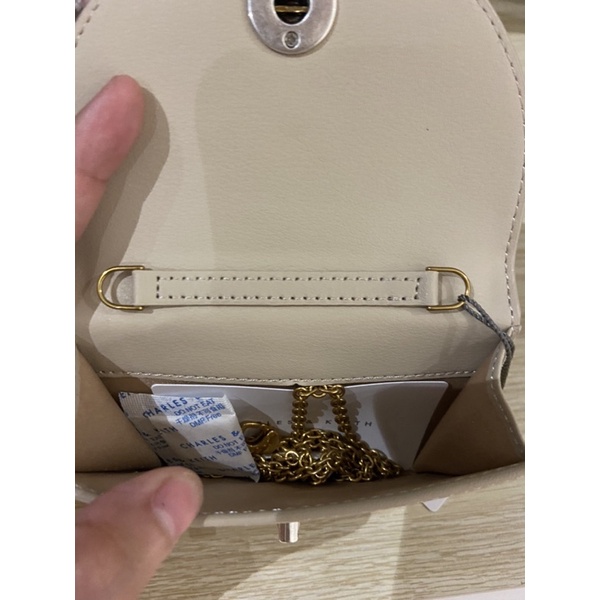 Túi ví CK có dây đeo màu be