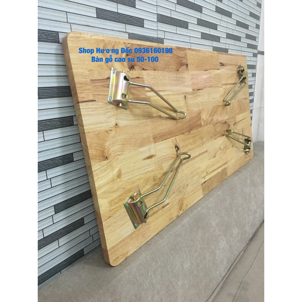 Bàn gỗ cao su nguyên khối 50*80*28 cm (Bh 5 năm)