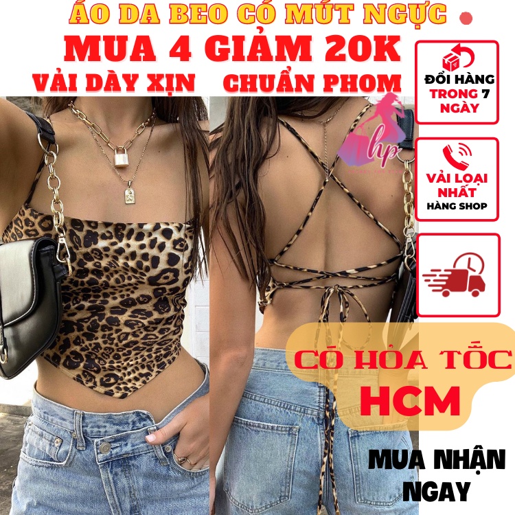 áo yếm croptop nữ thắt dây nơ ôm body da beo phong cách hàn quốc cực dễ thương - mã A131