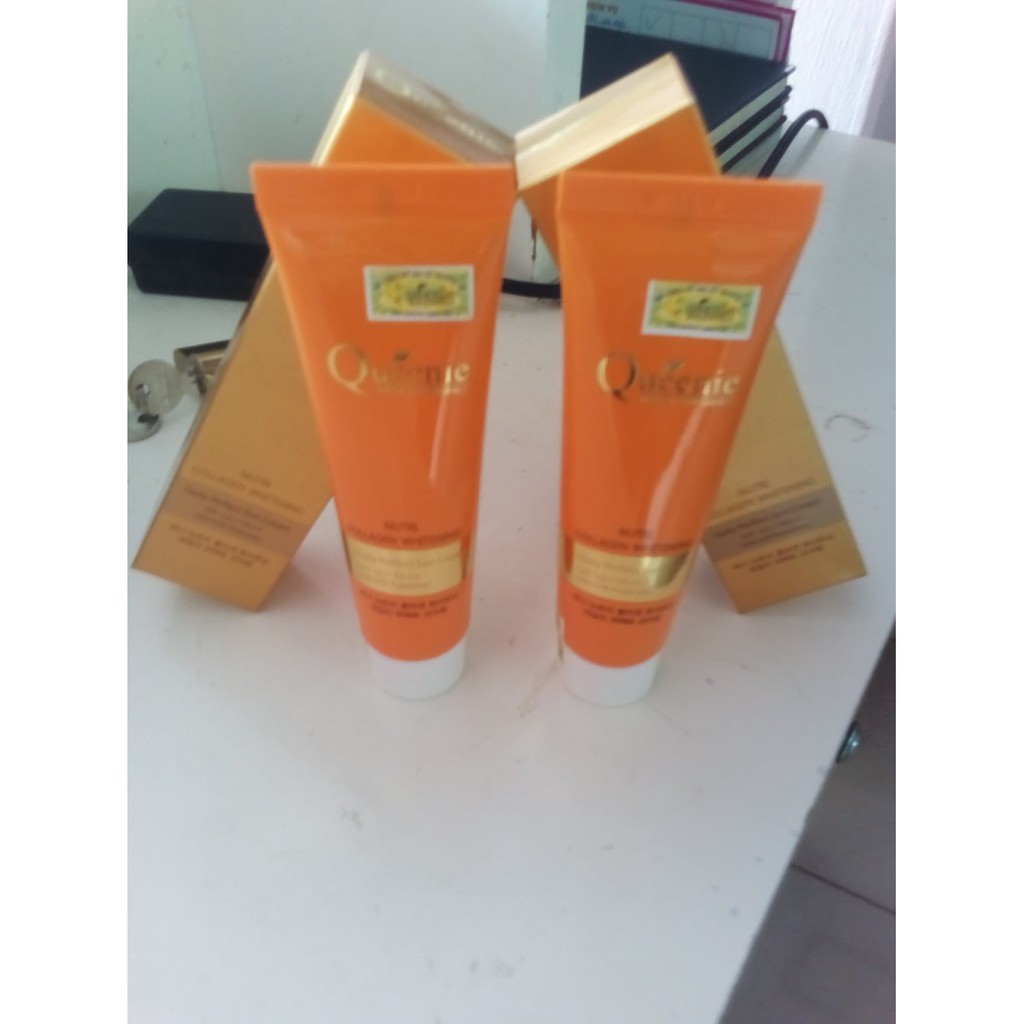 kem chống nắng dưỡng trắng da bổ sung collagen spf 50 pa++ Queenie 50ml