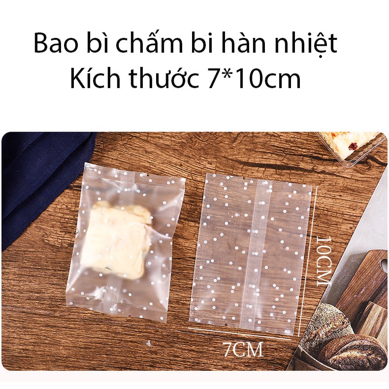 Túi đựng trà/ bánh kẹo,Túi OPP Chấm Bi, hàn nhiệt,100c/1sp - VUA BAO BÌ