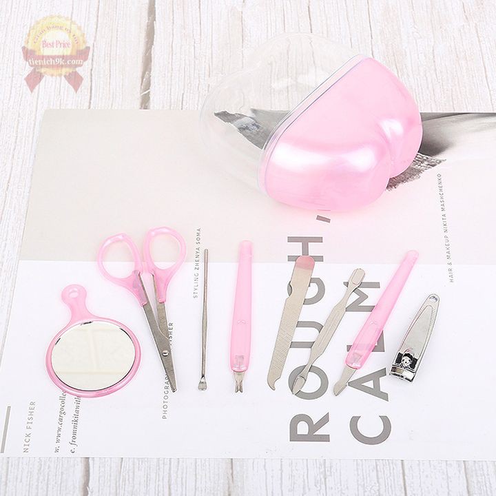 Bộ cắt móng tay chân 8 món đa năng hình quả táo mini nhỏ gọn bỏ túi