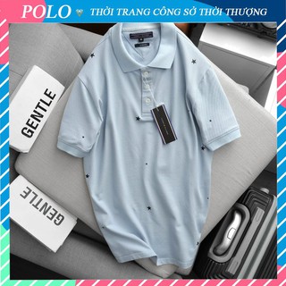 Áo Polo Nam Cổ Bẻ Vải Cotton Cao Cấp Họa Tiết Ngôi Sao, Áo Nam Có Cổ 5 Màu Basic Hàng Xuất Khẩu Form Đẹp Thoáng Mát