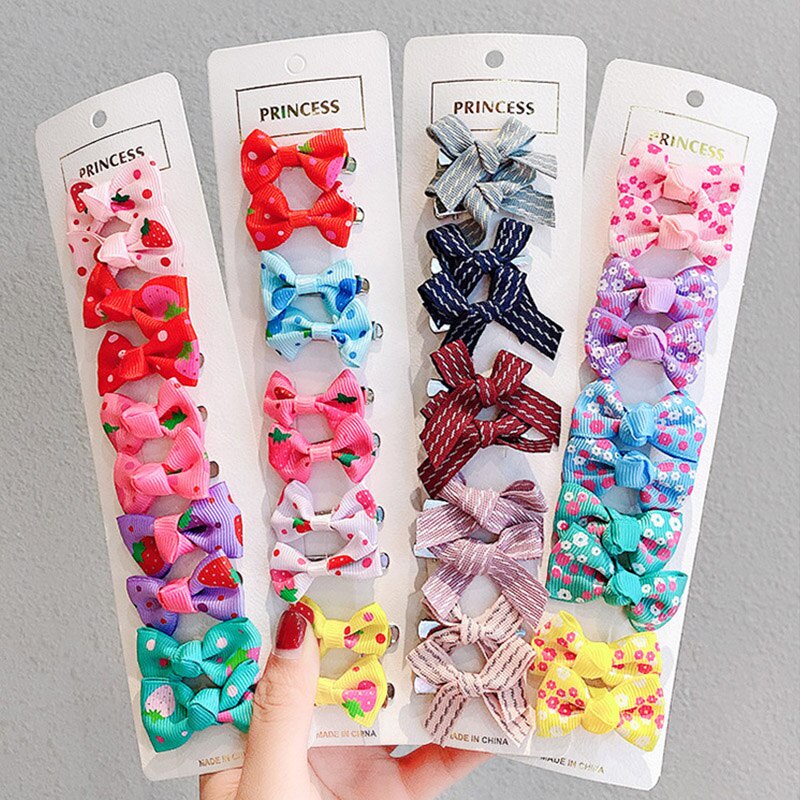 Set 10 Kẹp Tóc Nơ Xinh Xắn Dành Cho Bé Gái