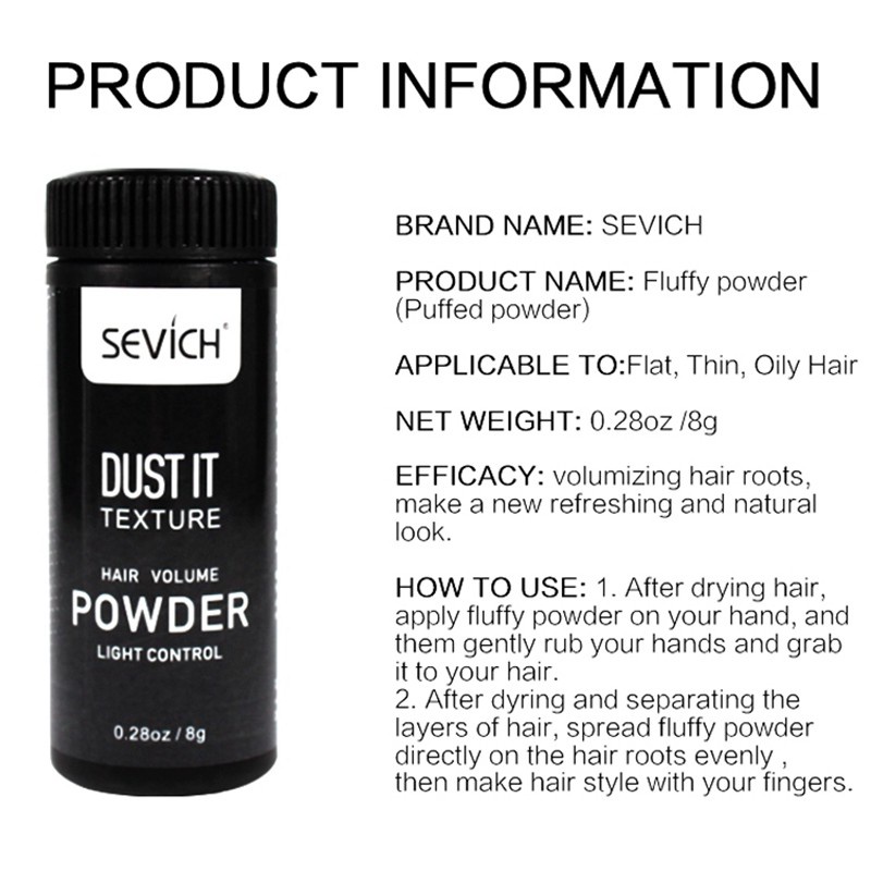 Sevich Fluffy Hair Powder Hair Mattifying Powder Quick Portable Volumizing Effective Fluffy Styling Increase Hair Volume