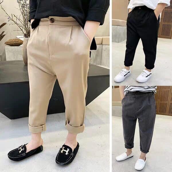 [Kèm Quà Tặng]Quần Âu Tây Dài Phong Cách Hàn Quốc Cho Bé Từ 15-45Kg