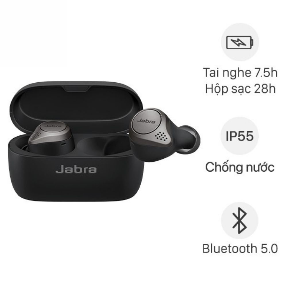 Tai Nghe Không Dây Bluetooth True Wireless Jabra Elite 75T Thiết Kế Hiện Đại Âm Thanh Cao Cấp Chống Nước [ BH 12 Tháng ]