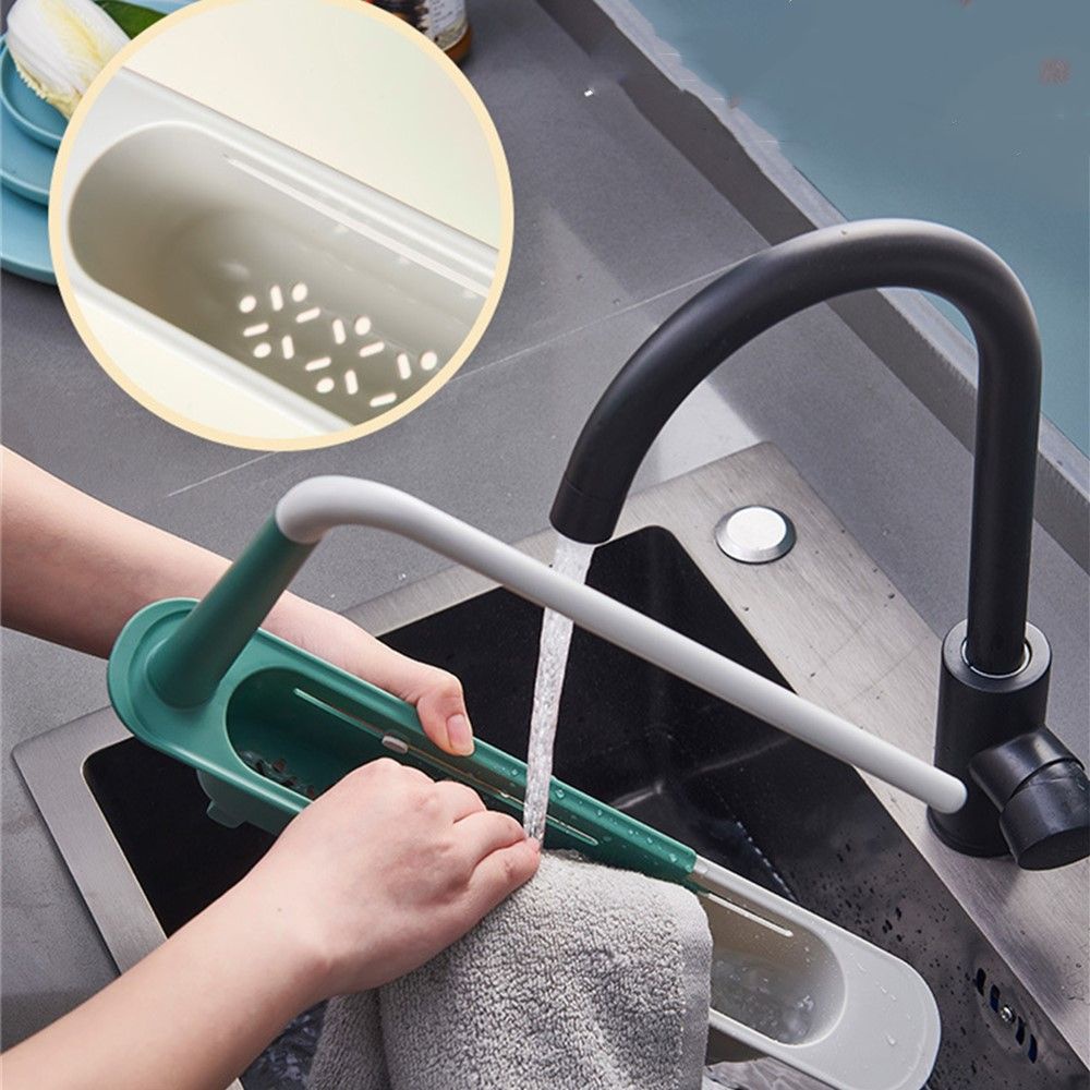 MVP2386 Kệ Gác Bồn Rửa Bát Giá Đỡ Miếng Rửa Chén Điều Chỉnh Đa Năng Có Móc Treo Khăn