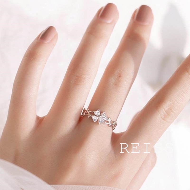 Nhẫn kim loại họa tiết cỏ bốn lá xinh xắn cho nữ