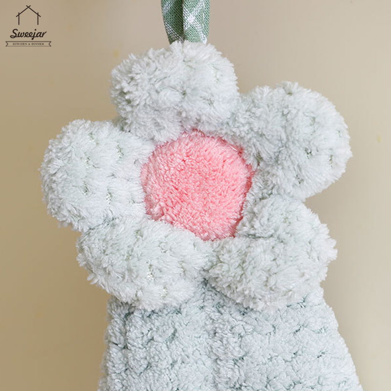 Khăn lau tay SWEEJAR treo tường hình hoa dễ thương nhiều màu tùy chọn tiện dụng cho nhà bếp/nhà tắm