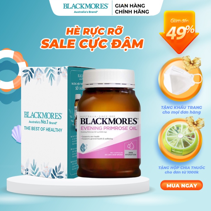 Tinh Dầu Hoa Anh Thảo Blackmores Evening Primrose Oil Úc Cân Bằng Nội Tiết Tố, Sáng Da