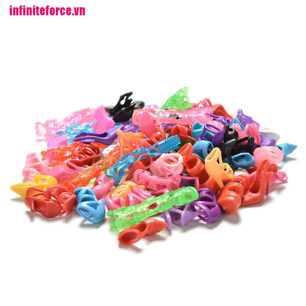 Set 40 Đôi Giày Cao Gót Nhiều Màu Sắc Cho Búp Bê Barbie