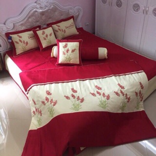 Trọn bộ chăn ga gôi 7 món cottog xoa satin