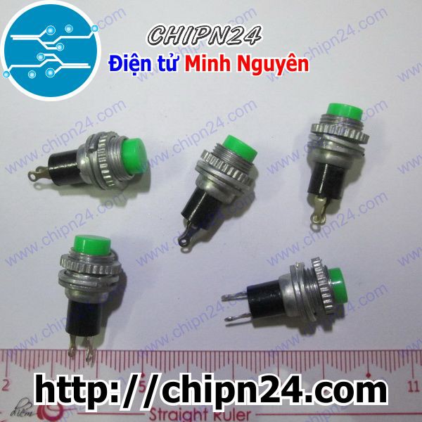 [3 CÁI] Nút nhấn nhả DS-314 Xanh Lá (Nút nhấn nhả Phi 10MM Xanh Lá)