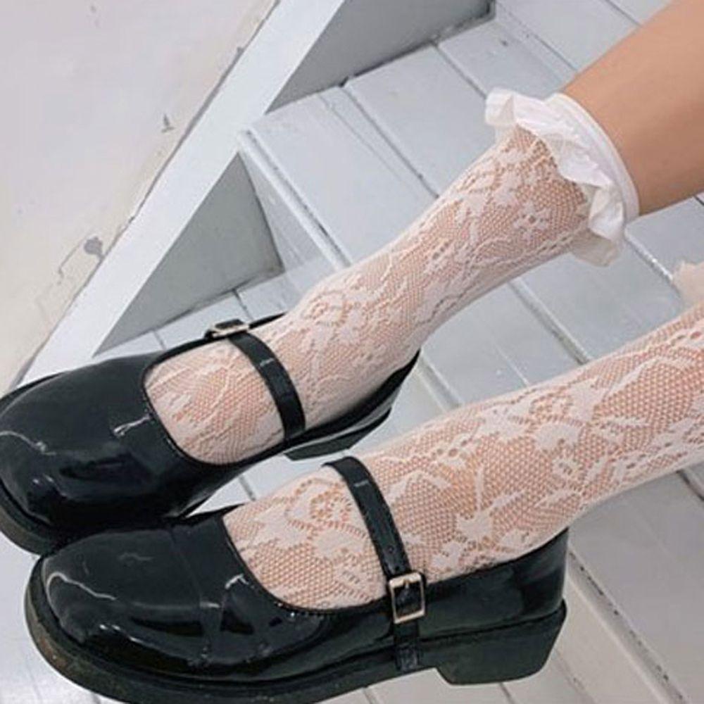 Vớ Ren Phối Bèo Màu Trắng Phong Cách Lolita Nhật Bản Dễ Thương Cho Nữ