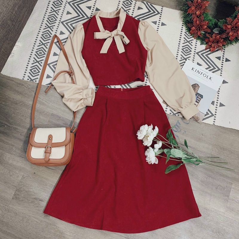 Đầm quảng châu cao cấp đỏ