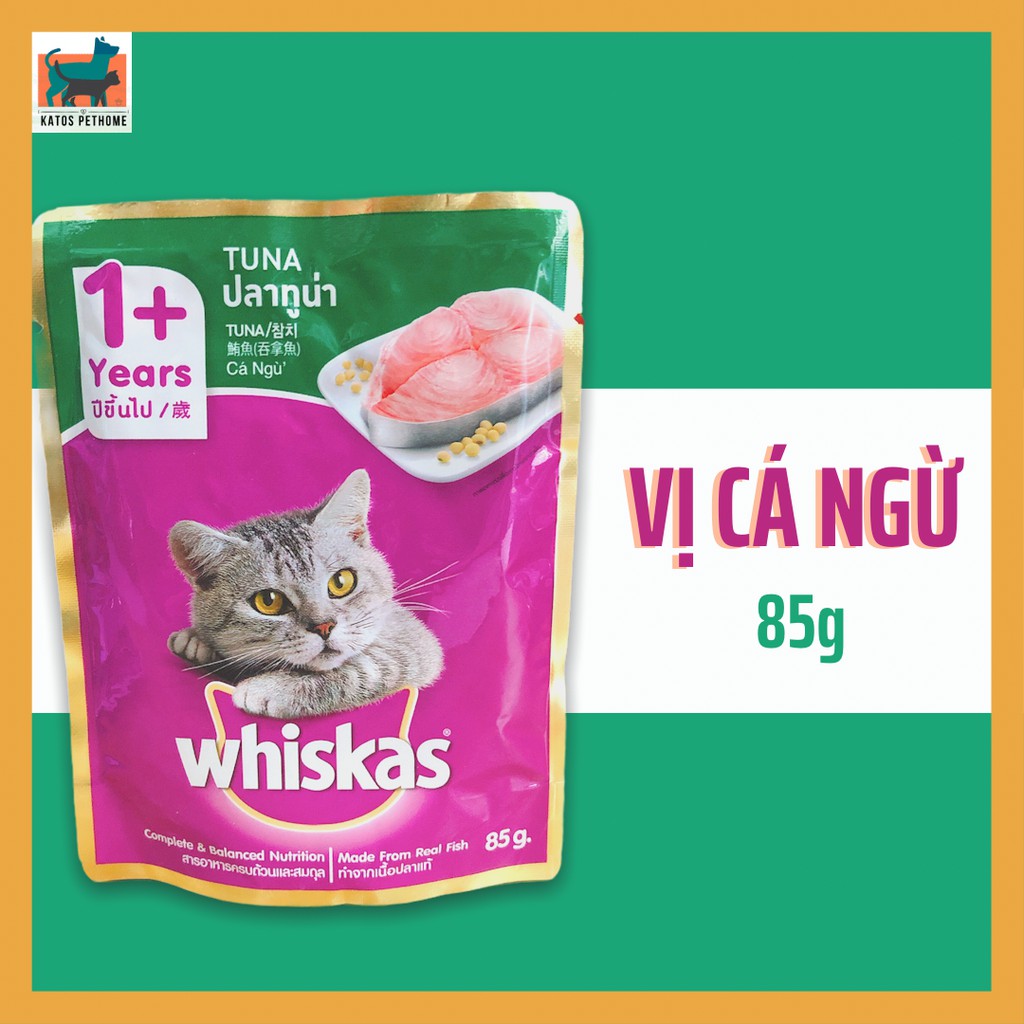 [BÁN SỈ] Pate cho mèo Whiskas dạng gói 85g - giao vị ngẫu nhiên