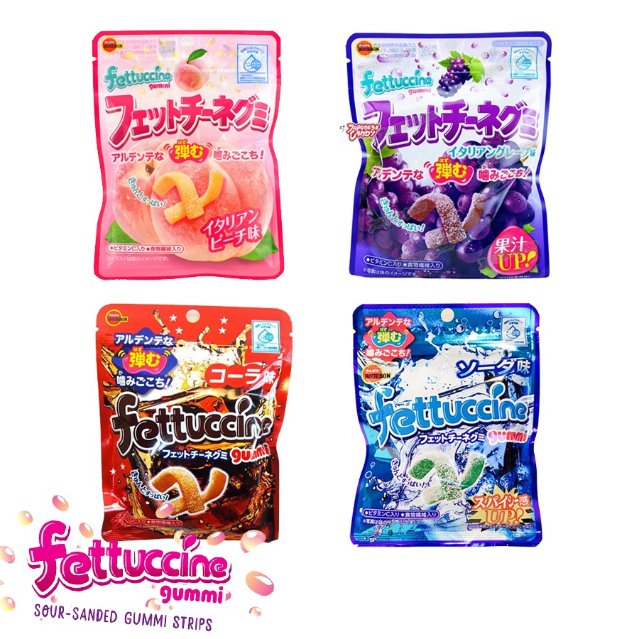 Kẹo dẻo Bourbon Fettuccine nhiều vị 50g - Hàng nội địa Nhật
