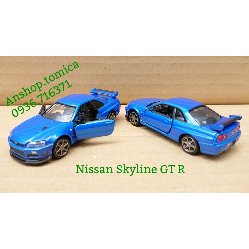 Mô hình siêu xe màu xanh mở được cửa tomica Nhật bản