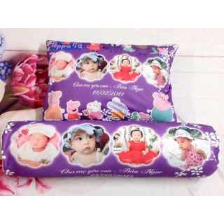 Set gối nằm 35-50cm và gối ôm 65cm in ảnh bé