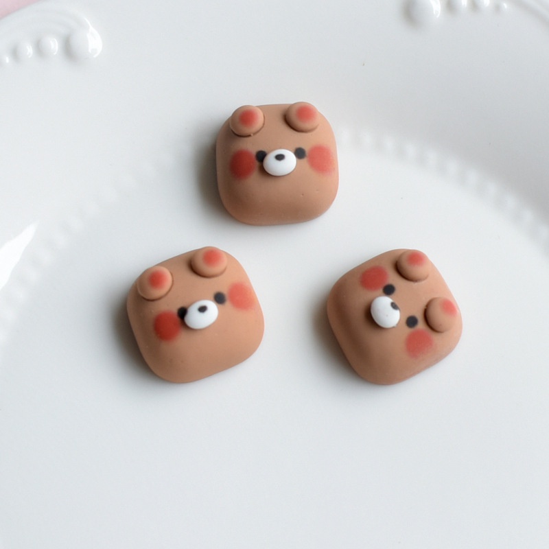 Bộ 10 Đồ Chơi Bóp Hình Thức Ăn / Gấu / Vịt Hoạt Hình Bằng Nhựa Resin Trang Trí Điện Thoại