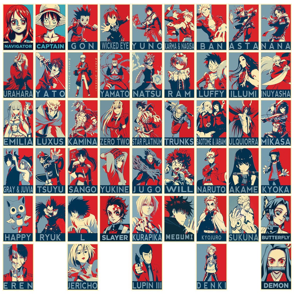 Bộ 50 miếng dán hoạt hình trang trí đa dụng