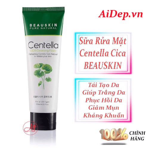 Sữa Rửa Mặt Kháng Khuẩn BEAUSKIN Centella Cica Cleansing Foam Hàn Quốc 120ml