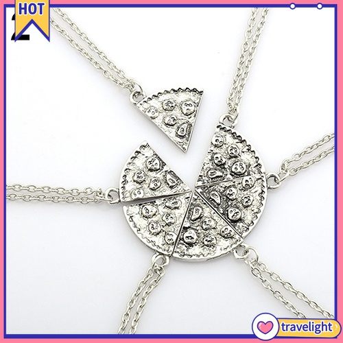 Set 6 Vòng cổ Tình Bạn Mặt Hình Lát Pizza Thời Trang