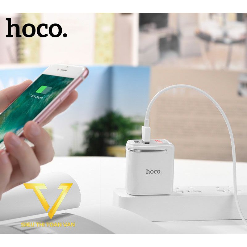 (MẪU MỚI) 💥CỐC SẠC NHANH HOCO CP39 - 12W 2.4A - 2 CỔNG USB - CÓ LED HIỂN THỊ ⚡ (HÀNG TỐT)